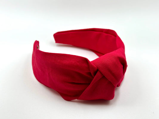 Amalfi: 100% linen red headband with bow